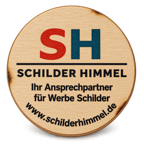 Runde bedruckte Wertmarke aus Holz mit individuellem mehrfarbigem Firmenaufdruck