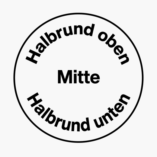 Format F: Text umlaufend und mittig