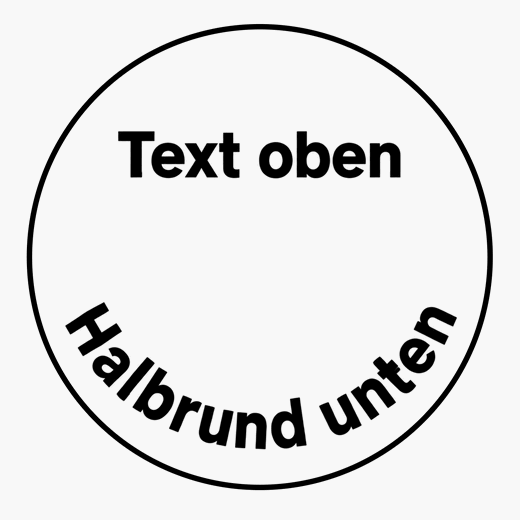 Format G: Text oben, unten umlaufend
