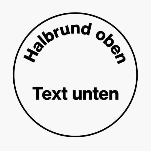 Format H: Text oben umlaufend, Text unten