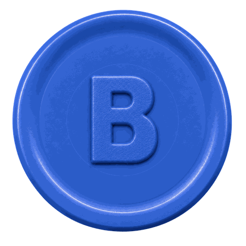 Pfandmarke Blau mit Prägung B, 24 mm