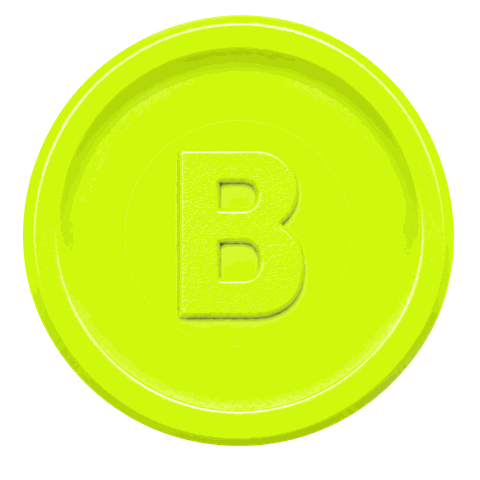 Pfandmarke Neon-Gelb mit Prägung B, 24 mm
