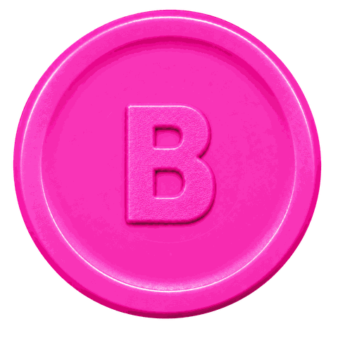 Pfandmarke Neon-Pink mit Prägung B, 24 mm