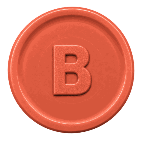 Pfandmarke Orange mit Prägung B, 24 mm