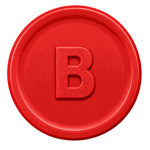 Pfandmarke Rot mit Prägung B, 24 mm