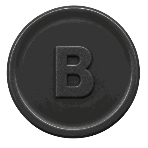 Pfandmarke Schwarz mit Prägung B, 24 mm