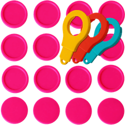 Randmarken in Neon-Pink mit drei Chiphaltern